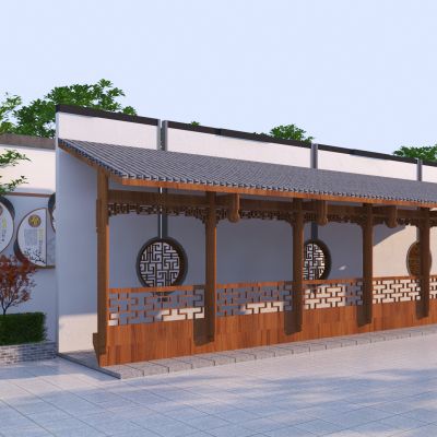 中式廊亭_走廊_景观廊架3D模型