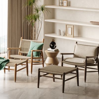 侘寂风休闲区，休闲单椅，摆件