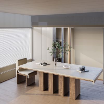 现代书房 书桌椅 摆件