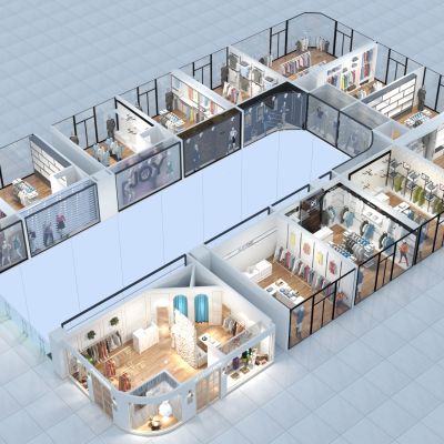 现代服装店集合3D模型