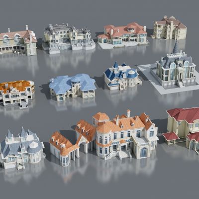 欧式独栋别墅 配楼 居民住宅 洋房 农村自建房