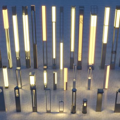 现代景观灯集合3D模型
