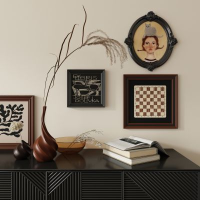 现代中古挂画相框组合