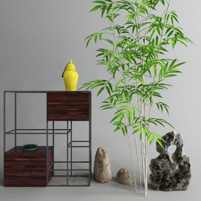 工业风装饰架 竹子