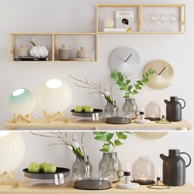 装饰品摆件 钟表 果盘 花瓶 高脚杯