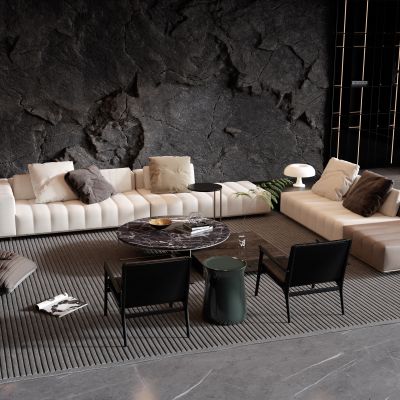 Minotti现代沙发茶几组合