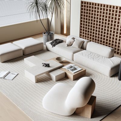 侘寂风沙发茶几组合