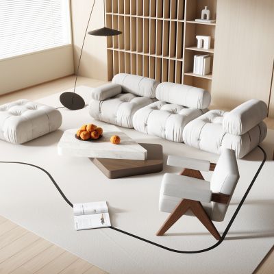 侘寂风沙发茶几组合