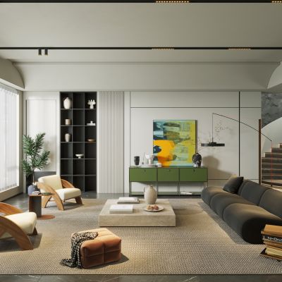 现代侘寂风客厅