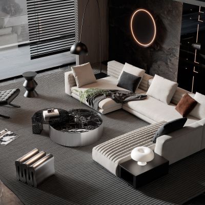 Minotti 现代沙发茶几组合