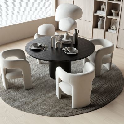现代圆形餐桌椅