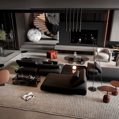 现代沙发茶几组合