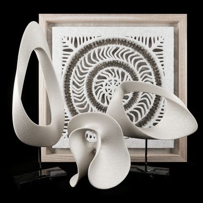 现代摆件组合 装饰画 雕塑