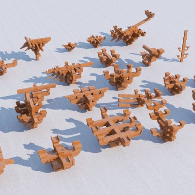 中式古建构件_斗拱_榫卯结构_斗拱组合3D模型