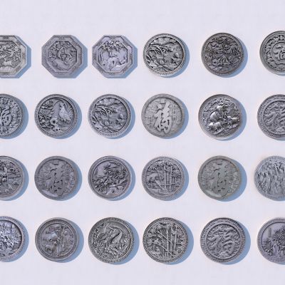 中式圆形浮雕合集3D模型