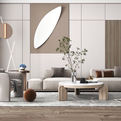 现代布艺沙发组合