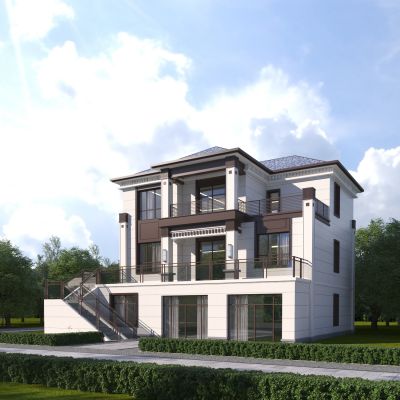 新中式独栋别墅3D模型