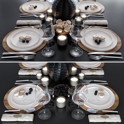 现代餐具 摆件 刀叉碗碟 花瓶 酒杯
