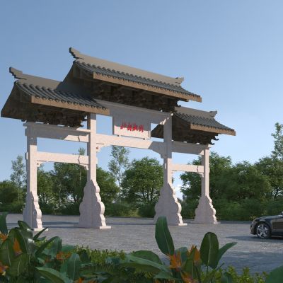 中式入口牌楼牌坊3D模型