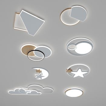 现代儿童吸顶灯组合