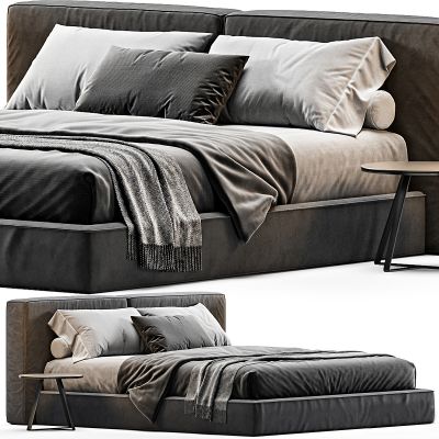 Ditre Italia 现代灰色布艺双人床