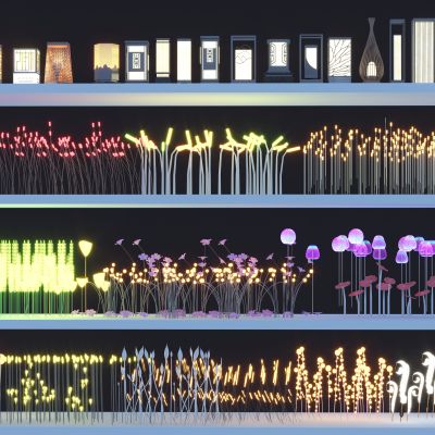 现代景观灯 装饰灯麦穗灯集合3D模型