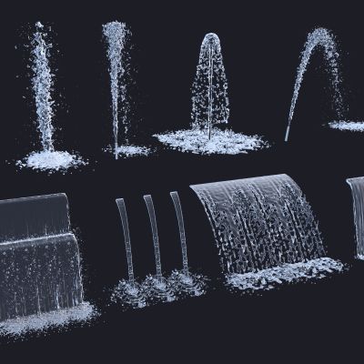 现代喷泉 旱喷 跌水集合3D模型