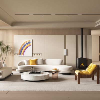 现代奶油风客厅