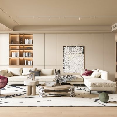 现代奶油风客厅