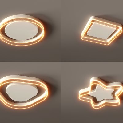 客厅吸顶灯， 简易卧室灯， 现代简约灯 ，新款主灯， 高档轻奢 ，过道灯，书房灯，极简风网红灯，全屋灯具组合3d模型