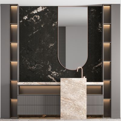 轻奢浴室柜 洗手台