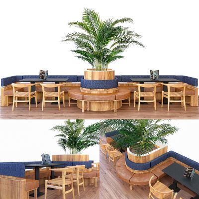 现代餐厅卡座沙发