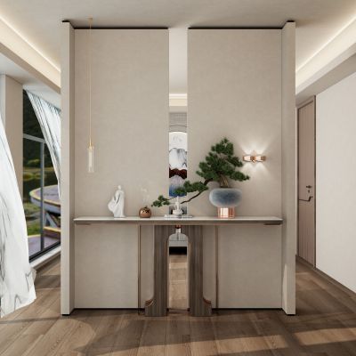 新中式环抱式隔断玄关