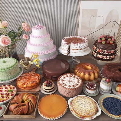 现代蛋糕西点组合