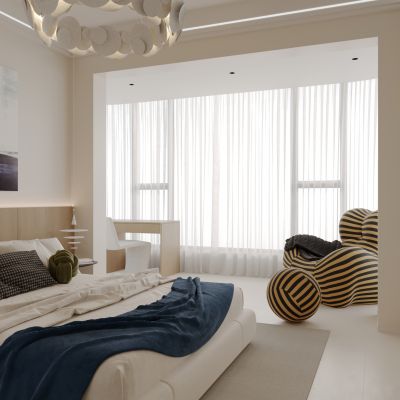 现代奶油风卧室