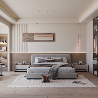 现代奶油风卧室