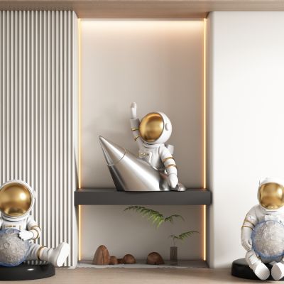 现代饰品宇航员公仔摆件