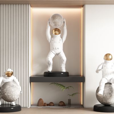 现代饰品宇航员公仔摆件