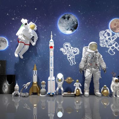 现代太空人宇航员雕塑模型