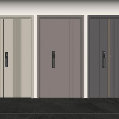 现代单开门 防盗门 入户门 防盗门 子母门 指纹锁门 智能锁