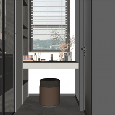 现代衣帽间 梳妆台