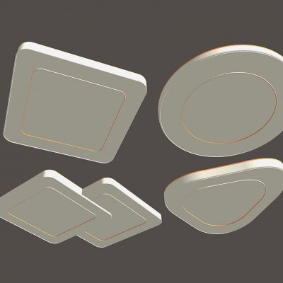 现代简约大气高档客厅灯 卧室灯 吸顶灯 方形圆形几何形灯具组合