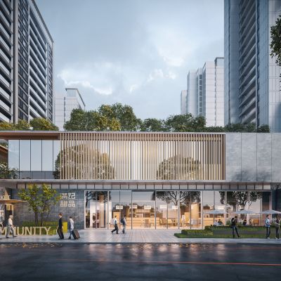 售楼处建筑 商业建筑 门头门面