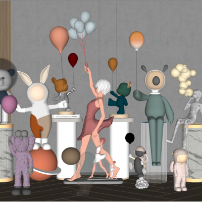 现代潮玩手办雕塑摆件