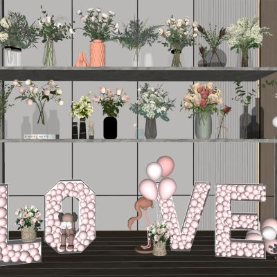 现代花瓶花卉组合