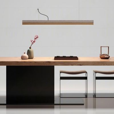 新中式茶桌椅子吊灯摆件组合