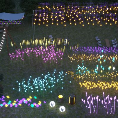 现代氛围灯_景观灯_星星灯3D模型