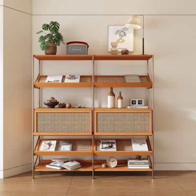 北欧藤编置物架