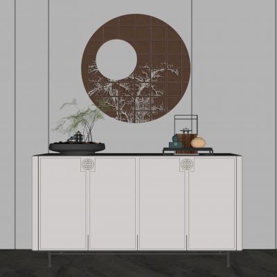 新中式玄关柜  玄关