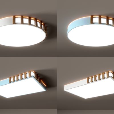 现代吸顶灯 简约客厅灯 时尚卧室灯 文艺范吸顶灯 圆形方形吸顶灯3d模型组合